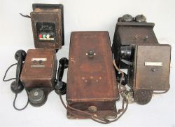 A lot containing 5 x Railway Phones. Most need attention with 2 missing bell units. Included is a