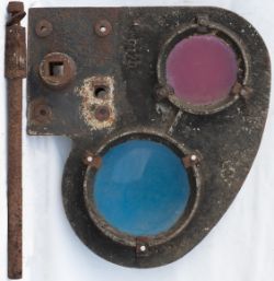 GWR - BR(W) Home Signal Spectacle Plate. Complete with both Red & Blue lenses and spigot pin.