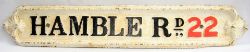 Cast iron street sign from Birmingham. HAMBLE RD 22. Beautiful quality measuring 48 in x 8.5 in.