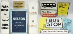 A lot containing a collection of Bus, Rail screen and Cigarette advertising signs to include BUS