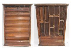 GER Mahogany roll front Ticket Cabinet. Illustrated photo also shows internal section.