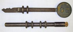 A pair of miniature Train Staffs recovered from a Signalling school. One marked A the other C.