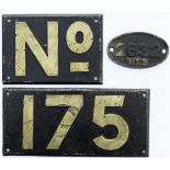 South African Railways Tenderplate 2632 MT2. Together with a front buffer beam Numberplate in two