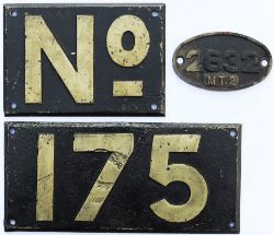 South African Railways Tenderplate 2632 MT2. Together with a front buffer beam Numberplate in two