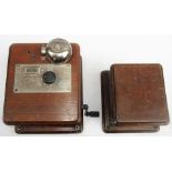 GNR(I) Small mahogany cased Telephone Exchange with bell. Good condition.