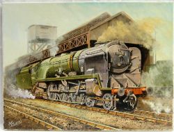 Original oil painting by Joe Townend. No 35014 NEDERLAND LINE Merchant Navy Class.