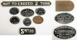 A lot containing a variety of cast iron Wagon Plates to include NOT TO EXCEED 2 TONS. Sno 76. BR