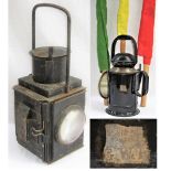 GWR post grouping 3 aspect Guards Hand lamp stamped into case GWR TE BLADON & Son 1934 complete with