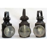 2 x BR Standard Hand lamps complete with all associated parts (one front lens cracked) together with