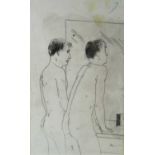 David Hockney (British b.1937) Two Figures with Mirror