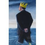 James Donovan (British b.1974) Man Staring out to Sea wearing Paper Crown