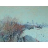 Bob Richardson (British b.1938) Victoria Embankment from Waterloo Bridge