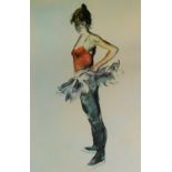 Donald Hamilton Fraser (Scottish 1929-2009) Ballerina in Red Top, screenprint, signed bottom