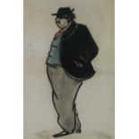 Claud Lovat Fraser (British, 1890-1921) Gentleman wearing black jacket