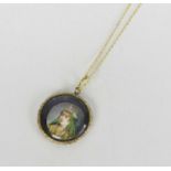 A miniature portrait pendant