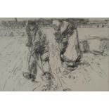 Harry Becker (British 1865-1928) Potato Diggers, Holland Lithograph