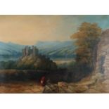 British School (19th Century) Welsh Castle in Snowdonia oil on canvas