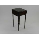 A small George III mahogany Pembroke type occasional table, the moulded top above two cock-beaded