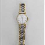 A Longines stainless steel and gilt wristwatch