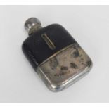 A silver mounted hip flask,