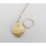 A 9ct gold locket on chain