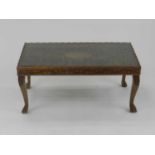 An Anglo-Indian carved teak coffee table, mid 20th century, of rectangular outline, the top carved