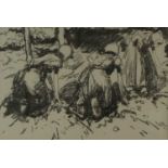 Harry Becker (British 1865-1928) Potato Harvest Holland Lithograph