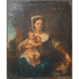 Continental School (18th Century) Madonna and Child oil on canvas