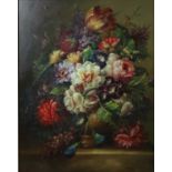 T Fairfax (British School) Still Life Flowers oil on board