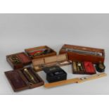 An assembled collection of mainly cased medical implements and scopes, early to mid-20th century,