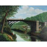 B van der Woning, (20th-21st Century), The Ironbridge oil on canvas