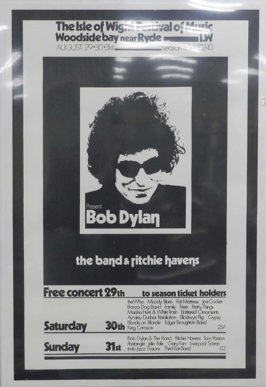 Bob Dylan Isle of Wight Festival of Music Poster