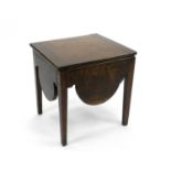 A 19th century, Queen Anne style, oak commode, converted to a bedside table