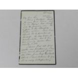 NIGHTINGALE, Florence, nursing pioneer (1820-1910) Autograph letter signed to Dr De'Ath. She