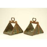 A pair of iron and copper stirrups, probably Turkish Ottoman, 18th century