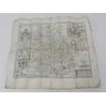 SPEED, JOHN & Henry Overton, Map of Shropshire c1715 with roads added, 380mm x 495mm. Several folds