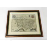 BLAEU, Willem & Jan, Map of Montgomeria (Mongtomery) et Mervinia c. 1648. 380mm x 500mm, hand-