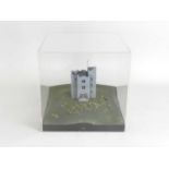 A scale model of Castell Gyrn, Ruthin, North Wales, last quarter 20th century, the main crenelated