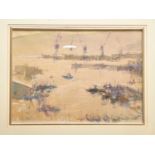 Grenville Cottingham (1943-2007)'Fishing fleet Tangiers harbour', watercolour, signed lower left,