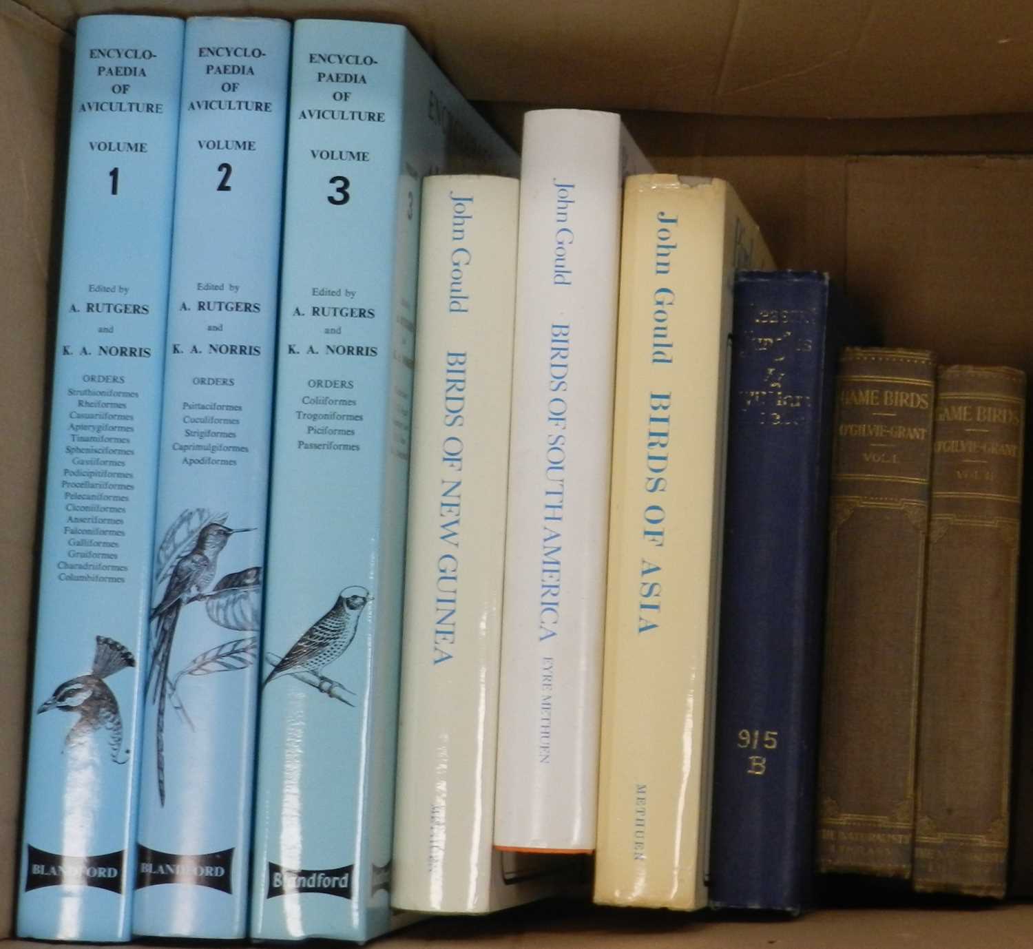 RUTGERS & NORRIS, Encyclopedia of Aviculture, 3 vols, 4to, 1970, 1972 & 1977. With HANCOCK & ELLIOT,