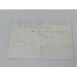 NIGHTINGALE, Florence, nursing pioneer (1820-1910) Autograph note signed. In pencil, to J. Croft