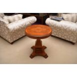 A Charles Barr reproduction Victorian style mahogany occasional table, with a figured walnut