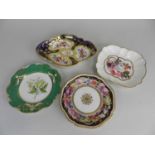 A group of four assorted Coalport botanical plates