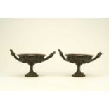 A pair of French bronze tazza, late 19th century