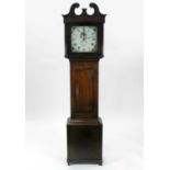 An early 19th century oak, 30-hour, longcase clock