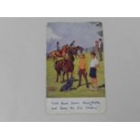 BLYTON, Enid. Children's author (1897-1968). Autograph postcard signed, postmarked Beaconsfield