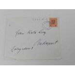 FREUD, Sigmund, Psychoanalyst (1856-1939) autograph envelope, unsigned, franked 1921