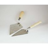 Two silver presentation trowels