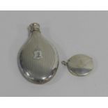 A Victorian hip flask and a vesta case