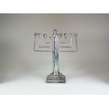 A silver mounted Hanukkiah